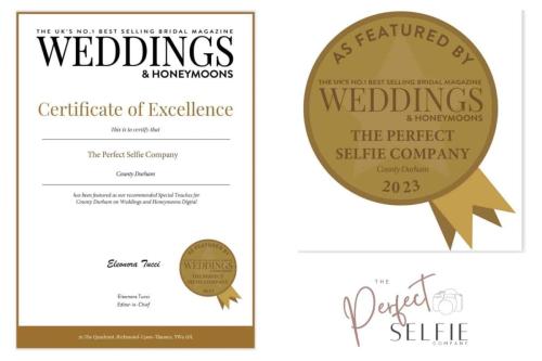 Weddings and Honeymoon Magazine Certificate 2023